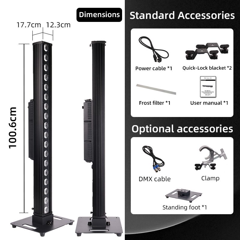 IP66 18x20W Led Wall Wash​​ Dj Light Bar Outdoors Waterproof Dj Concert Stage Lights Stand for Dj