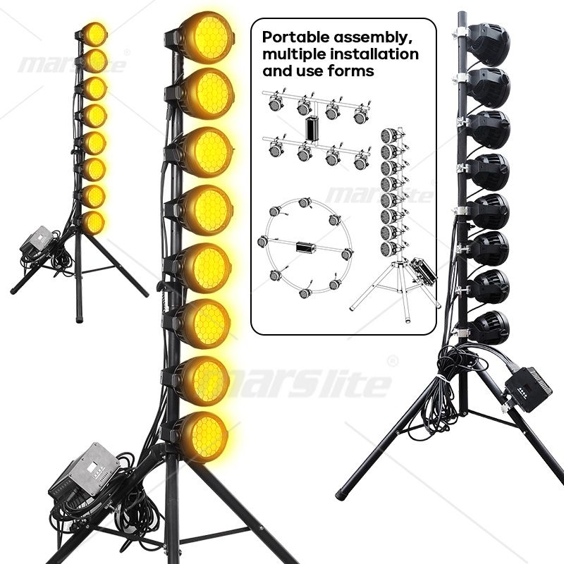 IP65 800W LED Audience Blinders Dj Light Bar Amber+Warm White+RGB Dj Concert Lights Stand for Dj
