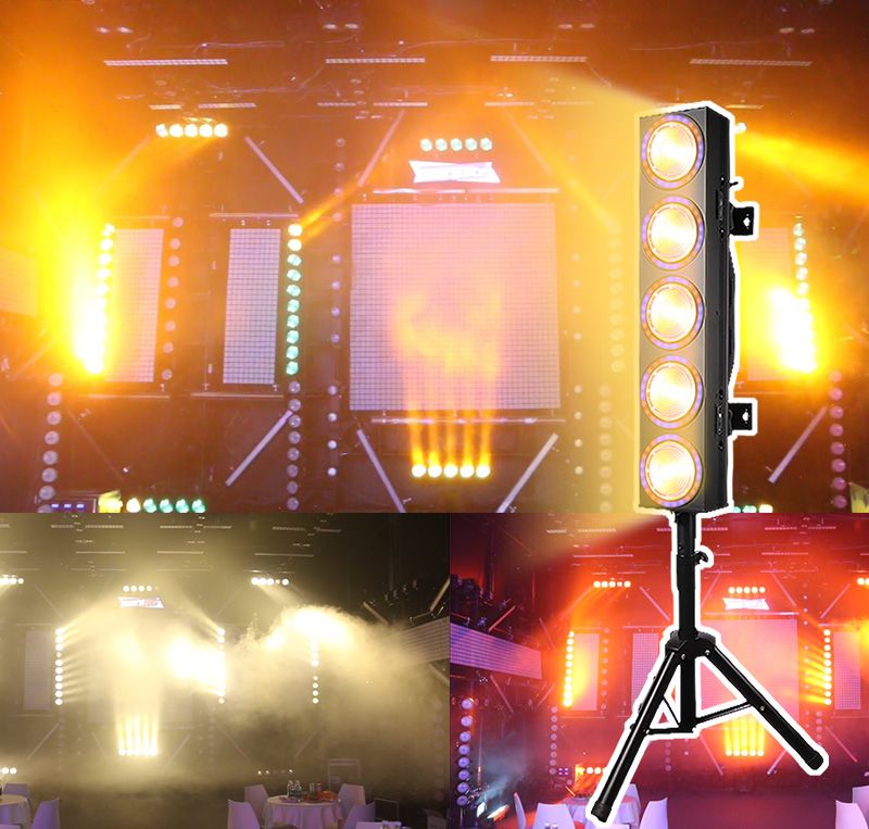 5x100W Amber+Warm White+RGB Blinder Lights+Ring Effect Led Strobe Light