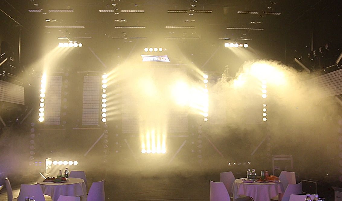 5x100W Amber+Warm White+RGB Blinder Lights+Ring Effect Led Strobe Light