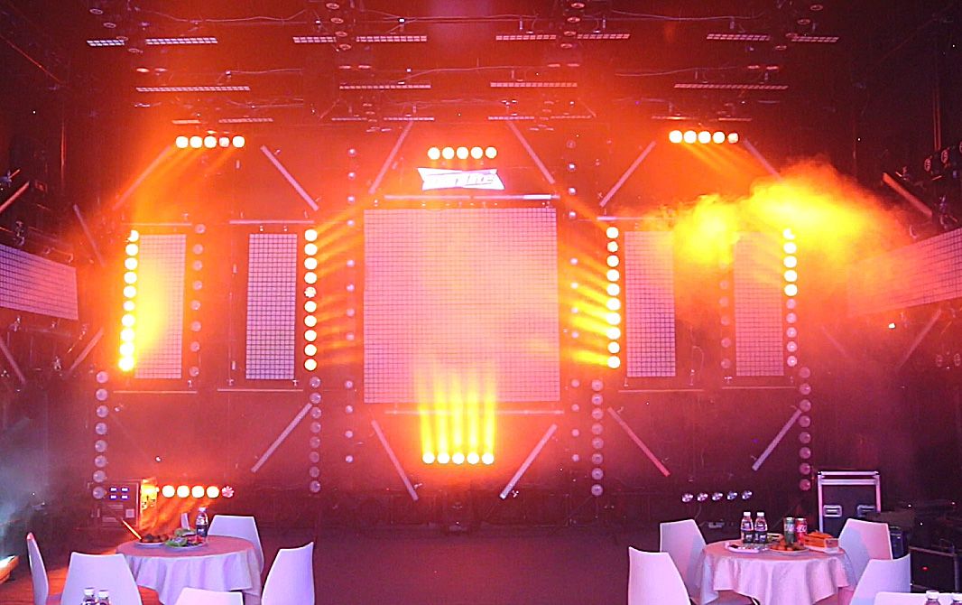 5x100W Amber+Warm White+RGB Blinder Lights+Ring Effect Led Strobe Light