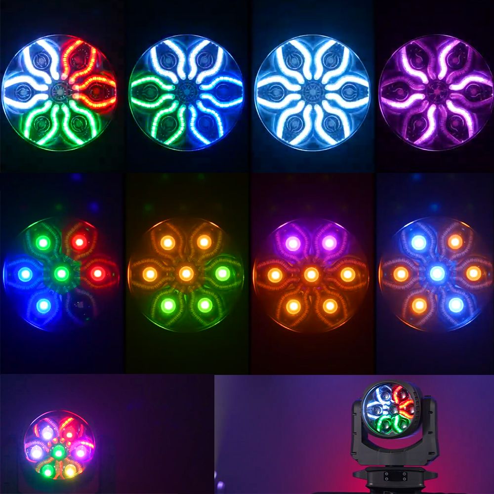 7*60w IP65 Waterproof Led Moving Head Stage Light Aura Effect Zoom Wash Moving Head Dj Light
